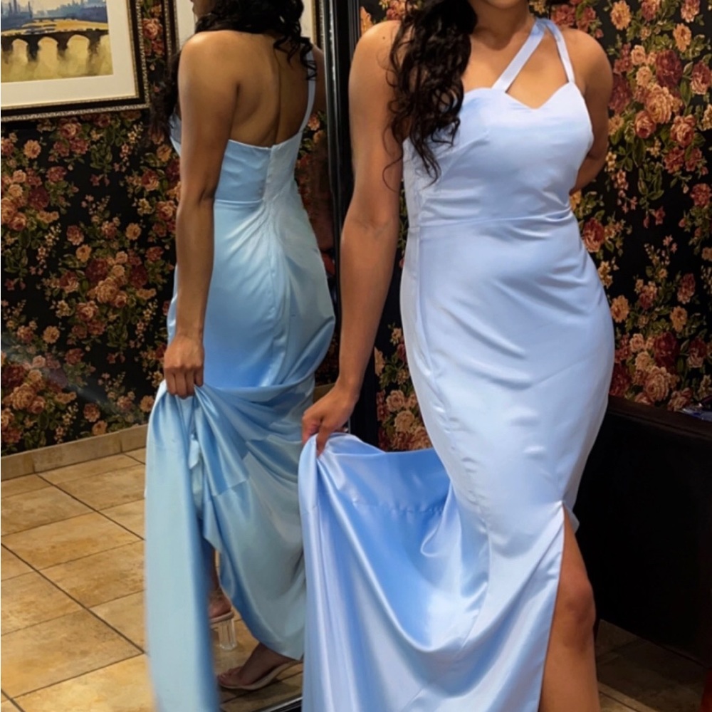 Formal soft satin gown